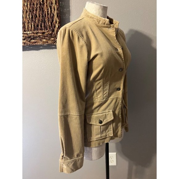 Anthropologie Ruth Corduroy Jacket Camel Brown 4 Small Stretch Cotton - Picture 5 of 11